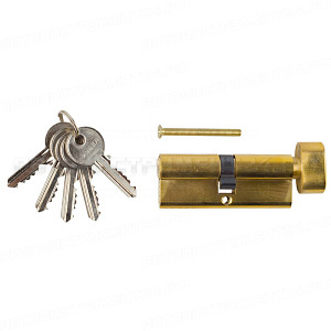 Механизм ЗУБР "МАСТЕР" цилиндровый, тип "ключ-защелка", цвет латунь, 5-PIN, 80мм