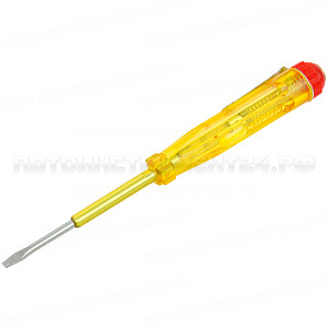 Отвертка индикаторная, желтая ручка, 100-250 В, 140 мм