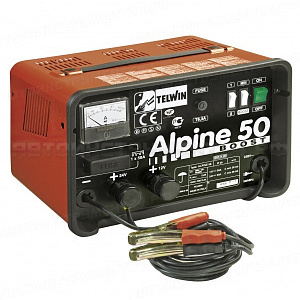Устройство зарядное ALPINE 50(напряжение АКБ 12/24В, ток эф-го заряда 45А, емкость АКБ 20/500Ач, 4 положения регулировки, мощность 1000Вт) Telwin Alpine 50 Boost