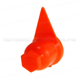 Колпачок на гайку 32мм стрелка, оранжевый пластик