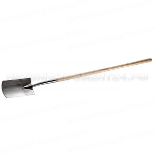 Лопата штыковая прямоугольная из нержавеющей стали, деревянный черенок, ЗУБР Профессионал