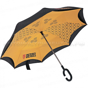 Зонт-трость обратного сложения, эргономичная рукоятка с покрытием Soft ToucH. DENZEL