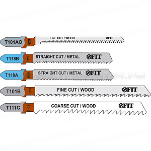 Набор полотен для электролобзика 5 шт. (T111C; T101BR; T101AO; T118A; T118B)