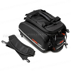 Сумка с креплением на багажник велосипеда (3 секции, 2 кармана+возможность увеличения объема) Forsage CBR-2