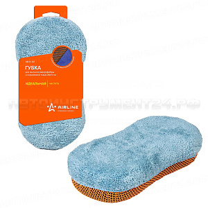 Губка для мытья из микрофибры и коралловой ткани (24*11 см) AIRLINE, AB-K-02