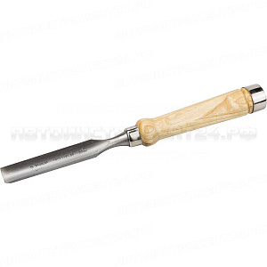 Стамеска-долото ЗУБР "ЭКСПЕРТ" полукруглая с деревянной ручкой, хромованадиевая сталь, 20мм