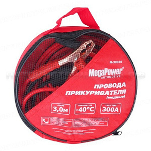 Провода для прикуривания M-30030 300A 3м (медь) в сумке MEGAPOWER /1/20 NEW