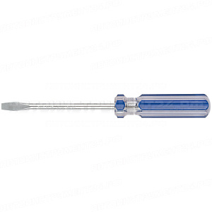 Отвертка "Техно", CrV сталь, пластиковая синяя прозрачная ручка 6х100 мм SL