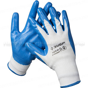Перчатки ЗУБР "МАСТЕР" маслостойкие для точных работ, с нитриловым покрытием, размер M (8)