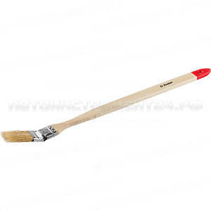 Кисть радиаторная угловая ЗУБР "УНИВЕРСАЛ-МАСТЕР", светлая натуральная щетина, деревянная ручка, 25мм