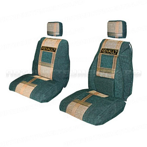 Чехлы на сидения анатомические RENAULT premium (велюр, шинил) логотип, шт
